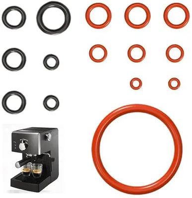Produktbild von Silikon-O-Ring-Set für Kaffeevollautomaten - Unterhaltsset - Siliconen Dichtung - Supportventil - Dampfventil - Abflussventil - Kompatibel mit Kaffeevollautomaten