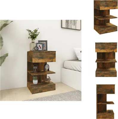 Zdjęcie produktu dla vidaXL Szafka nocna dąb wędzony 40x35x65 cm materiał drewnopochodny - Szafki nocne
