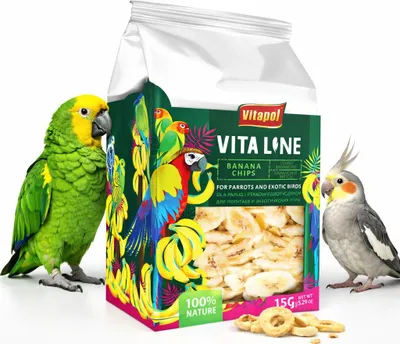 Zdjęcie produktu dla Vitapol VITALINE - Chipsy bananowe dla wszystkich papug 150g
