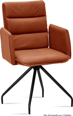 Produktbild von Armlehnstuhl (2er-Set) Dianne 52x92x60 Schwarz/Cognac