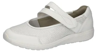 Obrázek produktu pro Baleríny Waldläufer na suchý zip M-Ira OrthoTritt 815M31-308-663, hladká kůže s elastickým materiálem, bílá-stříbrná, extra široká velikost M 40 1/2