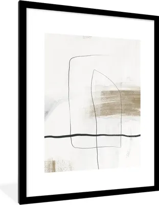 Produktbild von MuchoWow® Gerahmtes Poster Farbe - Kunst - Schwarz - Weiß 60x80 cm - Poster mit Schwarzem Bilderrahmen Wandposter Rahmen Foto Bilder - Wohnzimmer - Dekorationen - Prämie