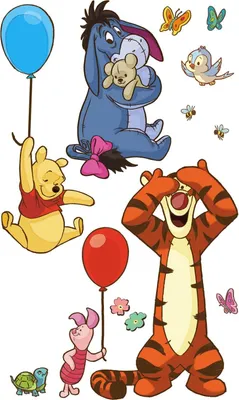 Obrázek produktu pro Disney samolepka na zeď Medvídek Pú v oranžové, modré a žluté barvě - 612438 - 127 x 200 cm
