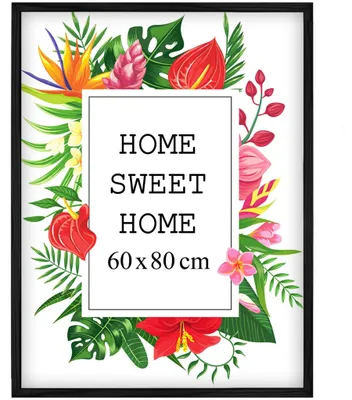 Produktbild von MG Design Schwarz Bilderrahmen 60 x 80 cm - Aus echtem Holz mit Acrylglas, zum Aufhängen & Aufstellen, für Fotos, Poster & Puzzle