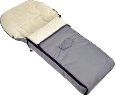 Produktbild von BAMBINIWELT Winterfußsack Fußsack universal  108cm für Babyschale Kinderwagen Buggy Wolle UNI HELLGRAU