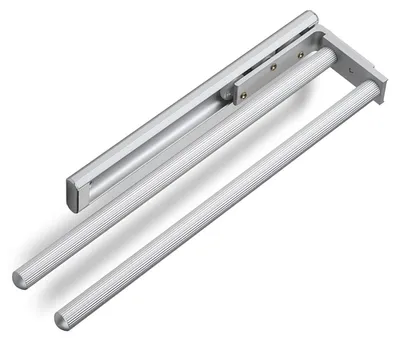 Produktbild von Aluminium Handtuchhalter TED 2-armig EV1 eloxiert (325-487 mm, ausziehbar, drehbar) Teleskop-Wandhandtuchhalter für Bad oder Küche