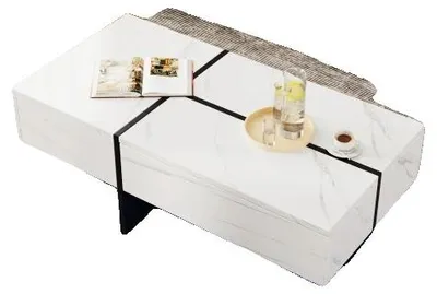 Image de Table basse, design élégant, grand espace de rangement, blanc - aggloméré