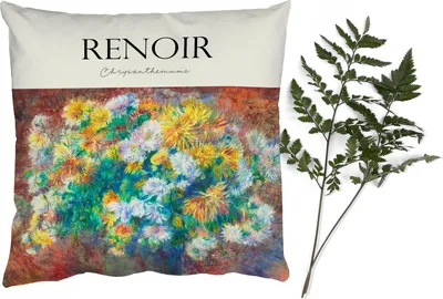 Produktbild von MuchoWow® Zierkissen Sofakissen Wohnzimmer Dekokissen 50x50 cm Kunst - Blumen - Renoir - Komfort - Sofakissen