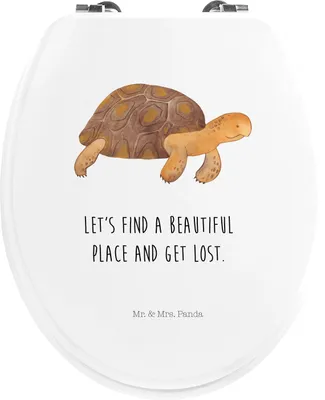 Produktbild von Mr. & Mrs. Panda Toilettendeckel Schildkröte Marschieren - Weiß - Geschenk, WC Deckel, Motivation, Schildkröten, Inspiration, Klo-Deckel, Lieblingsmensch, Abenteuer, Meer
