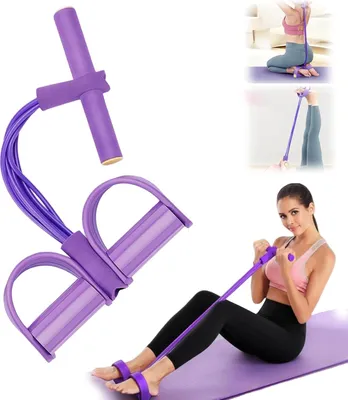 Obrázek produktu pro 6-trubkový odporový pás s nožním pedálem - Elastický pás pro domácí fitness