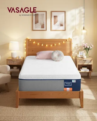 Obrázek produktu pro Matrace VASAGLE, 90 x 200 cm, jednolůžková matrace z gelové paměťové pěny, střední tvrdost, H3, 7zónová podpora, prodyšná