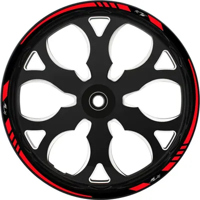 Zdjęcie produktu dla Naklejka na felgę motocyklową w stylu wyścigowym na 17-calowe felgi w kolorze czerwonym