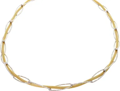 Produktbild von Damen  Collier aus echt Silber 925 in bicolor