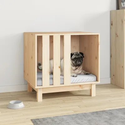 Immagine prodotto di Cuccia per cani in legno massello di pino, dimensioni 60 x 45 x 57 cm