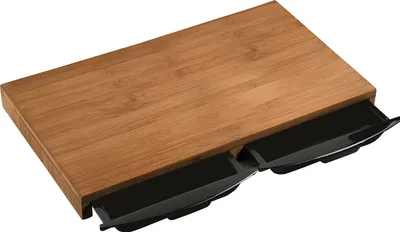 Produktbild von KESPER Schneidebrett mit 2 Auffangschalen dunkler Bambus50x28,5x4,5cm
