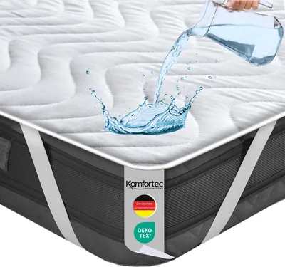 Produktbild von Komfortec 90x200 cm wasserdichter Matratzenschoner, Gesteppt Baumwolle, Matratzenauflage, Atmungsaktive Matratzenauflage, ohne Knistern Matratzenschutz, Inkontinenzunterlage, Weiß