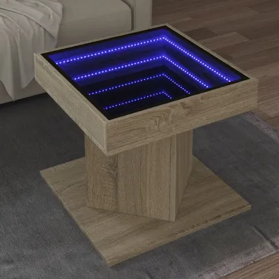 Produktbild von Möbel LED-Couchtisch Sonoma Eiche 50x50x45 cm Holzwerkstoff - Couchtische 847562