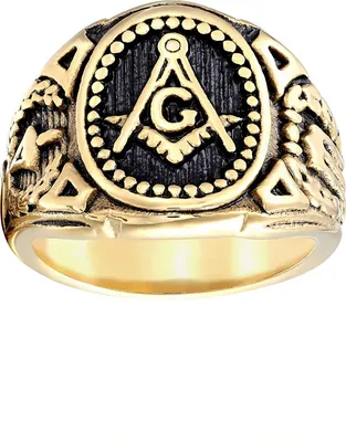 Produktbild von Karisma Männer Gold Edelstahl 316L Ring - Freimaurer- RHC4002 - 678(21.6)