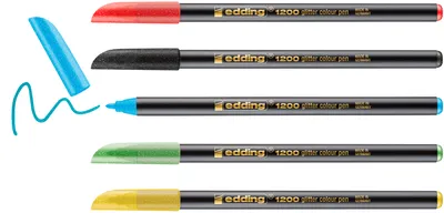 Obrázok produktu pre edding 4-1200-5-3 edding 1200 glitzer basic Filzstift farbsortiert, 5 St.