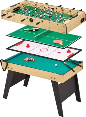 Image de KANGUI Table multi jeux 4 en 1 pour toute la famille - Baby-foot - Billard - Ping Pong - Hockey