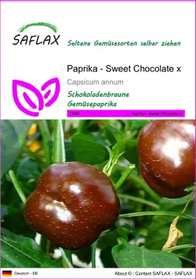Produktbild von SAFLAX - Paprika - Sweet Chocolate x - 10 Samen - Capsicum annum