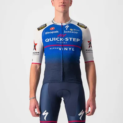 Zdjęcie produktu dla Koszulka Castelli Quick-Step Alpha Vinyl 2022 Climber's 3.1, kolor: niebieski belgijski/biały, rozmiar L