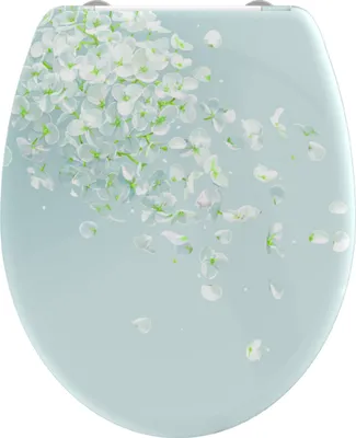 Produktbild von SCHÜTTE WC Sitz FLOWER IN THE WIND, Duroplast Toilettensitz mit Absenkautomatik und Schnellverschluss, Klobrille