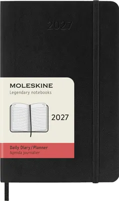 Produktbild von Moleskine 12 Monate Tagesnotizkalender 2027, P/A6, 1 Tag = 1 Seite, Weicher Einband, Schwarz