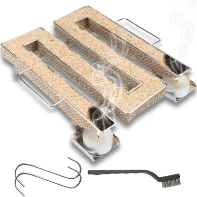 Produktbild von Räucherschnecke zum Kalträuchern Kaltrauchgenerator für Räucherofen Räucherspirale für Räuchermehl Sparbrand Kaltraucherzeuger - eckig M-Shape inkl. H