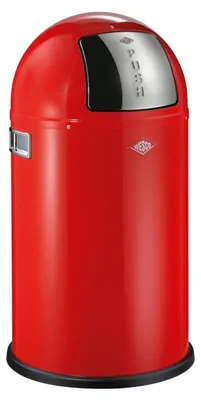 Obrázok produktu pre Odpadkový kôš Wesco Pushboy Junior, tlačný kôš, zberač odpadu, oceľový plech, červený, 22 l, 175531-02