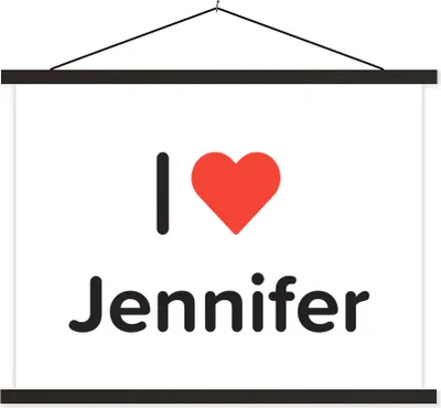 Produktbild von MuchoWow® Textilposter Ich liebe - Jennifer - Mädchen 60x45 cm mit schwarzem Rahmen - Poster Schlafzimmer