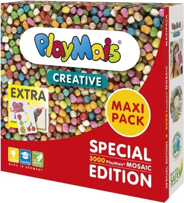 Productafbeelding van MAXI PACK Creative voor kinderen vanaf 3 jaar, motoriek-speelgoed met 3.000 PlayMaïs & sjablonen, bevordert creativiteit en fijne motoriek