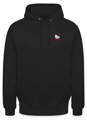Produktbild von Spreadshirt Hello Kitty Stick Portrait Uni Hoodie, S, Schwarz