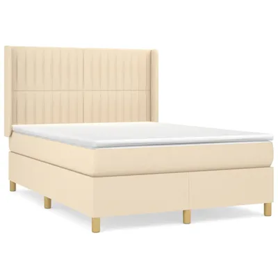 Produktbild von vidaXL Boxspringbett mit Matratze Creme 140x190 cm Stoff