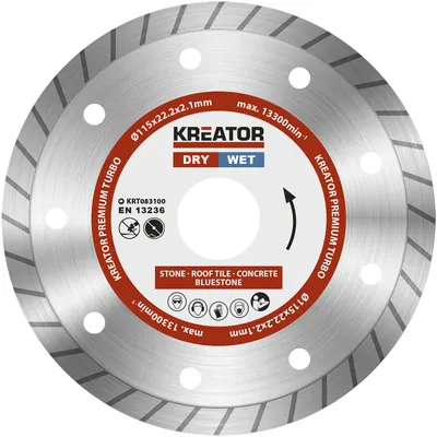 Produktbild von Premium Diamant Trennscheibe ø 115 x 22,2 x 2,1 mm Trocken Nass Beton Stein