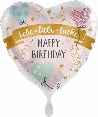 Immagine prodotto di amscan Folienballon Buon compleanno Herz pastell 43cm
