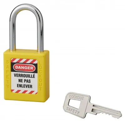 Image de Cadenas de consignation anse acier 40mm jaune - FTH THIRARD - 00091262