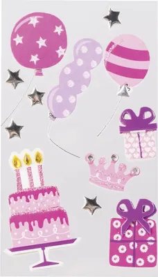 Produktbild von Sticker-Etikett Party Girl 7 Stück bunt Packung mit 6 Stück