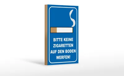 Produktbild von Holzschild Hinweis 12x18cm bitte keine Zigaretten