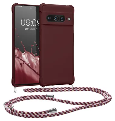Produktbild von kwmobile Necklace Case kompatibel mit Google Pixel 7 Pro Hülle - Cover mit Kordel zum Umhängen - Silikon Schutzhülle Bordeaux Violett