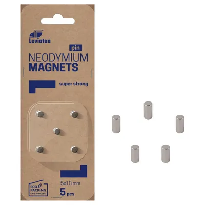 Produktbild von LEVIATAN - Neodym-Magnete mit Starker Haftkraft | Kühlschrankmagnet | Starkmagnete für Magnettafel | Pinnwandmagnete | 5 Stücke
