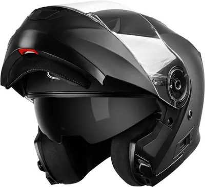 Produktbild von Klapphelm für Motorräder, Integralhelm YM-926 in Schwarz Matt für Erwachsene