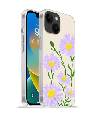 Produktbild von MuchoWow® Handyhülle Schutzhülle Hülle für Apple iPhone 14 - Softcase Blume - Lila - Minimalismus Silikon Softcase Handy Hülle - Mobiltelefonhülle - Geburtstag Teenager