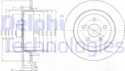 Produktbild von 2x DELPHI Bremsscheibe BG3593 für CHRYSLER PT CRUISER (PT_) für DODGE NEON II