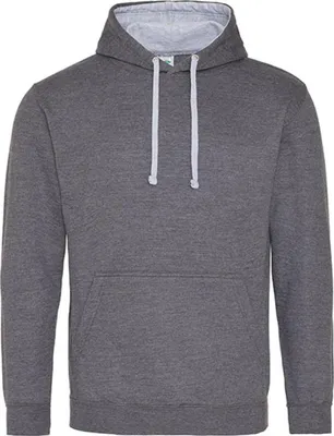 Produktbild von Just Hoods JH003 | Varsity Herren Hoodie / Kaputzenpullover - Farbe: Charcoal (Heather)/Heather Grey - Größe: S