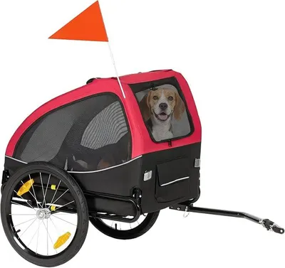 Imagen del producto de Carrito plegable para perros, ideal para animales de hasta 20 kg, con reflectores