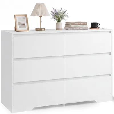 Immagine prodotto di Comodino BEALIFE 100x35x75 cm con 6 cassetti | Realizzato in MDF con sistema di sicurezza anticaduta | Bianco | AP140