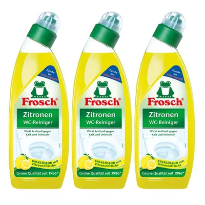 Produktbild von 3x Frosch Zitronen WC-Reiniger 750 ml - Kalklösend mit Zitrone