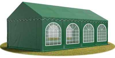 Image de TOOLPORT Tente Barnum de Réception 4x8 m Bâches PVC 750 N vert Cadre de Sol Jardin