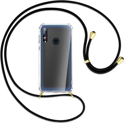 Produktbild von Handykette Backcover-Schutzhülle mit Band (Metall goldfarben) für HTC Desire 19 Plus / 19s - schwarz